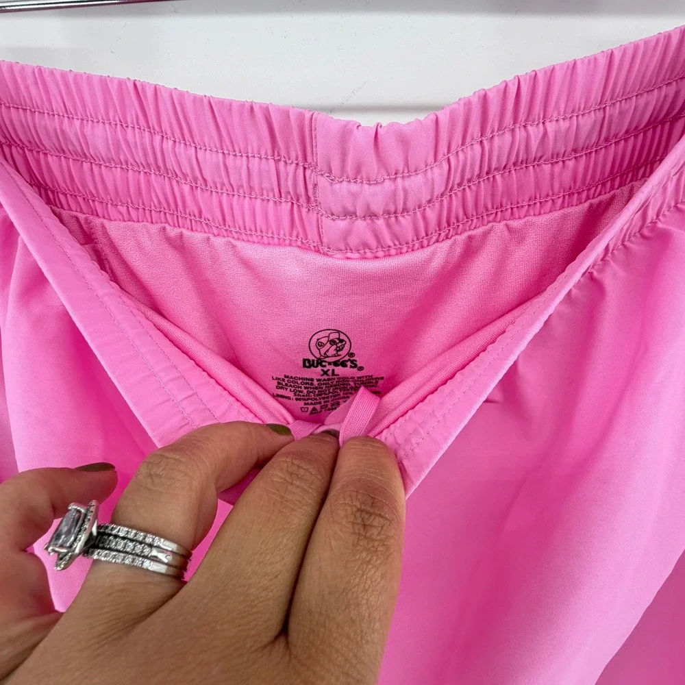 Buc-ee's Running Shorts Logo Mesh Trim XL Pink Women Athletic Activewear